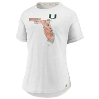 Women's Fanatics White Miami Hurricanes True Classics Home State T-Shirt