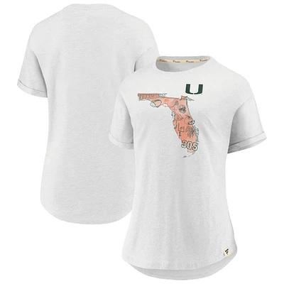 Women's Fanatics White Miami Hurricanes True Classics Home State T-Shirt