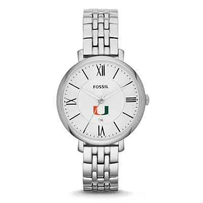 Miami Hurricanes Fossil Women's Jacqueline Stainless Steel Watch