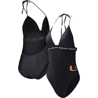 Miami Hurricanes G-III 4Her by Carl Banks Women's Full Count One-Piece Swimsuit - Black