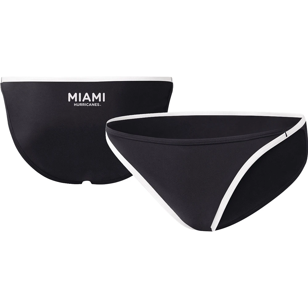 Women's G-III 4Her by Carl Banks Black Miami Hurricanes Play Action Bikini Bottoms