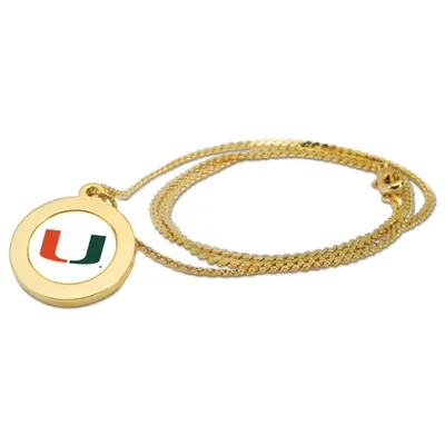 Miami Hurricanes Women's Logo Pendant Necklace - Gold