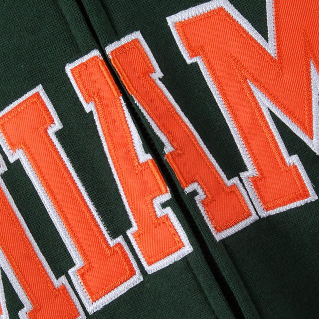 Sweat à capuche vert avec nom arqué Miami Hurricanes pour femme