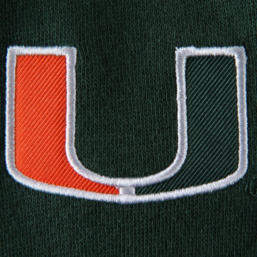 Women's Green Miami Hurricanes Arched Name Full Zip Hoodie