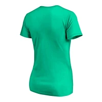 T-shirt petit ami vert à slogan répété des Miami Hurricanes pour femmes