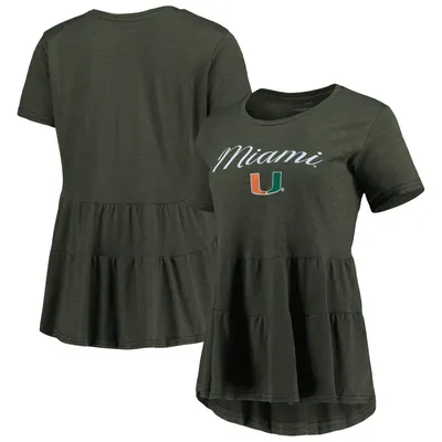 Miami Hurricanes Women's Willow Ruffle-Bottom T-Shirt - Green