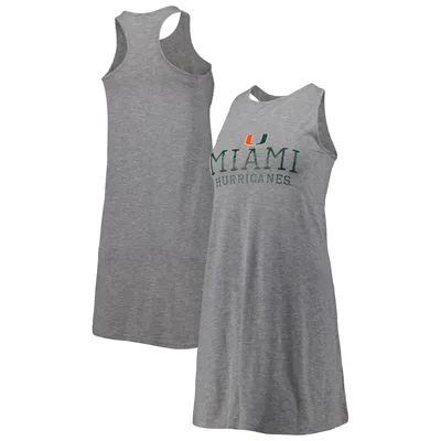 Miami Hurricanes Women's Coastal Racerback Tank Dress - Heather Gray