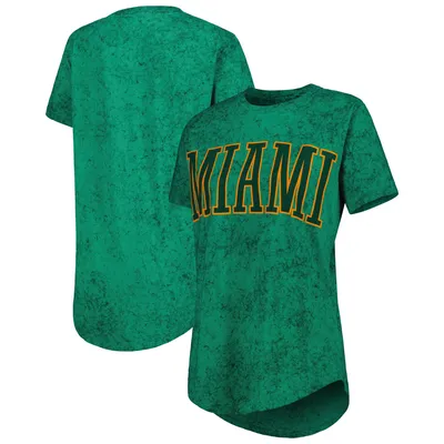 Miami Hurricanes Pressbox Women's Southlawn Sun-Washed T-Shirt - Green