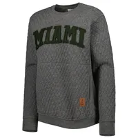 Sweat-shirt matelassé Pressbox Heather Charcoal Miami Hurricanes Moose pour femme