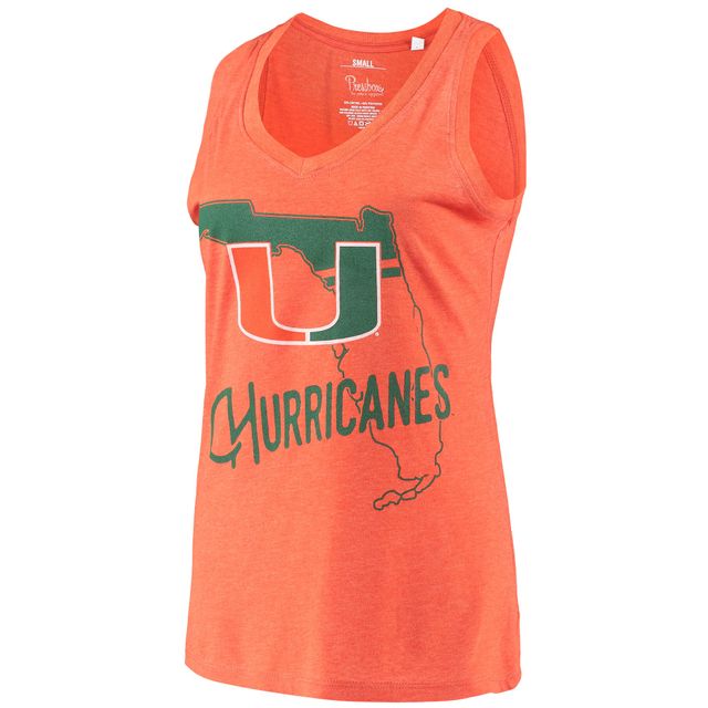 Débardeur Femme Pressbox Orange Miami Hurricanes Ferris Melange Col V