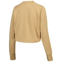 Ensemble sweat-shirt court et pantalon de survêtement raglan pour femmes, beige