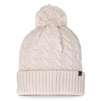 Women's Top of the World Cream Miami Hurricanes Pearl Cuffed Knit Hat with Pom
