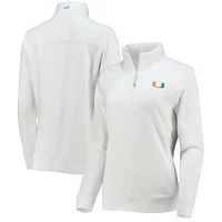 Women's Vineyard Vines White Miami Hurricanes Shep Shirt 2.0 Quarter-Zip Jacket