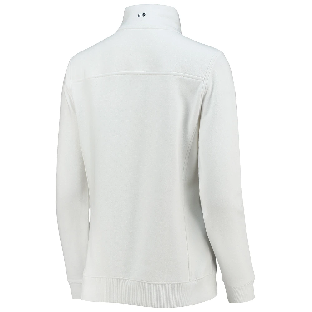 Women's Vineyard Vines White Miami Hurricanes Shep Shirt 2.0 Quarter-Zip Jacket