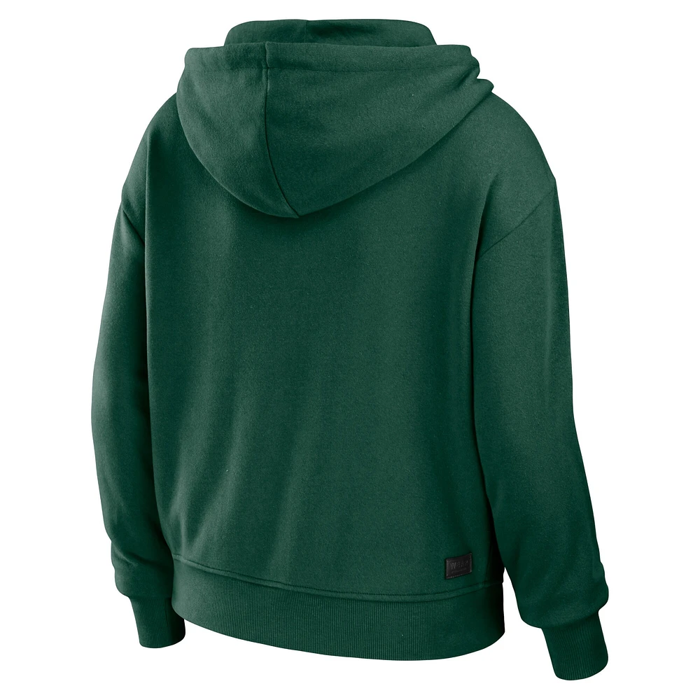 Women's WEAR by Erin Andrews Green Miami Hurricanes Colorblock Full-Zip Hoodie Jacket