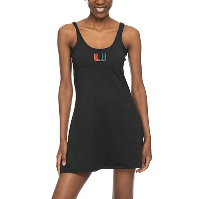 Robe à encolure dégagée ZooZatz noire avec logo Miami Hurricanes pour femme