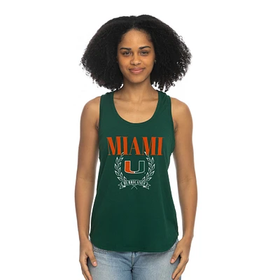 Women's ZooZatz Green Miami Hurricanes Everyday Tri-Blend Tank Top