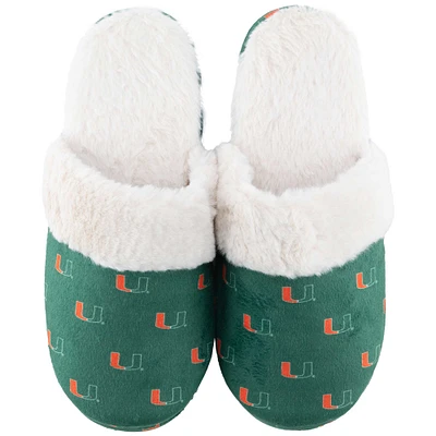 Chaussons en fausse fourrure ZooZatz Miami Hurricanes pour femmes