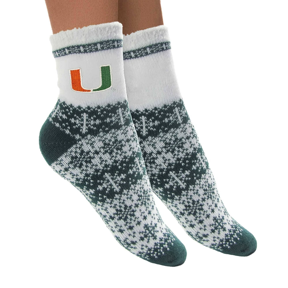 Chaussettes ZooZatz Miami Hurricanes Fuzzy Holiday Crew pour femmes