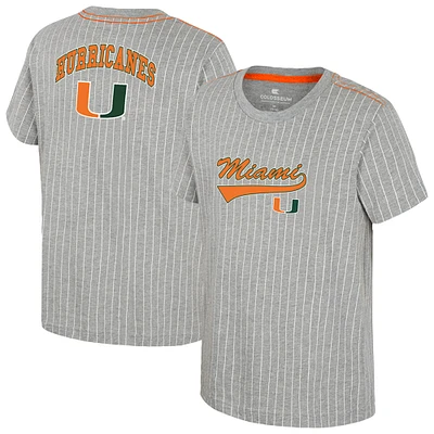 T-shirt de baseball Airball gris chiné Colosseum pour jeunes des Miami Hurricanes