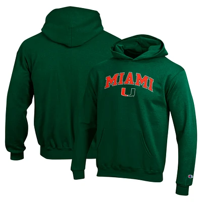 Sweat à capuche vert Champion des jeunes Miami Hurricanes Campus