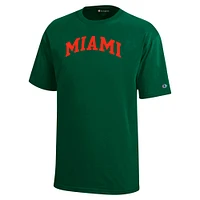 Youth Champion Green Miami Hurricanes Team Arch T-Shirt
