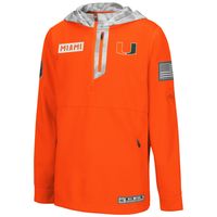 Youth Colosseum Orange/Arctic Camo Miami Hurricanes OHT Military Appreciation Shellback Quarter-Zip Hoodie