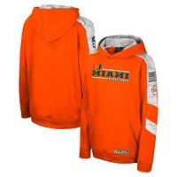 Youth Colosseum Orange Miami Hurricanes OHT Military Appreciation Cyclone Digital Camo Pullover Hoodie