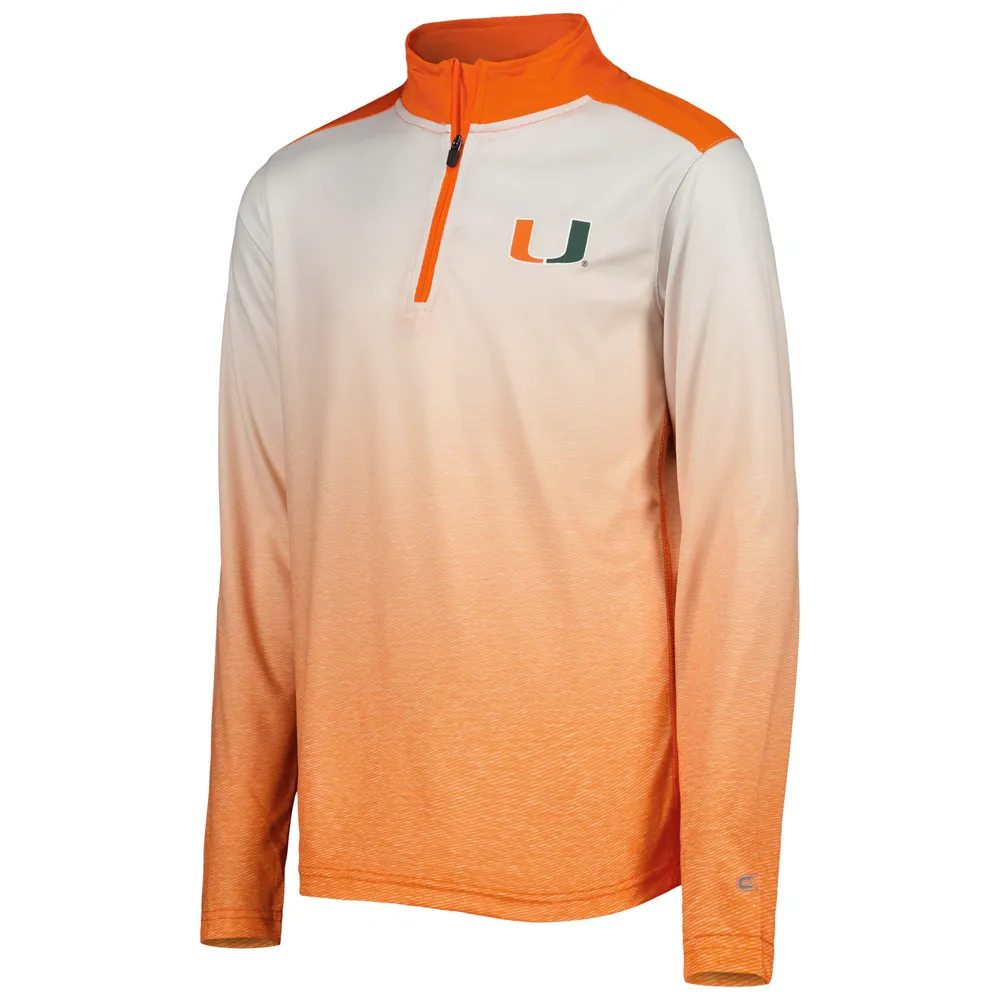 Veste à demi-glissière Colosseum Miami Hurricanes Max pour jeune, blanc/orange