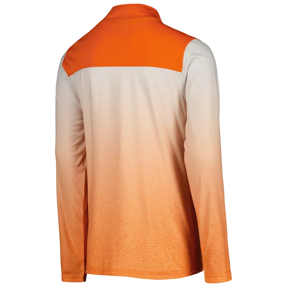 Youth Colosseum White/Orange Miami Hurricanes Max Quarter-Zip Jacket