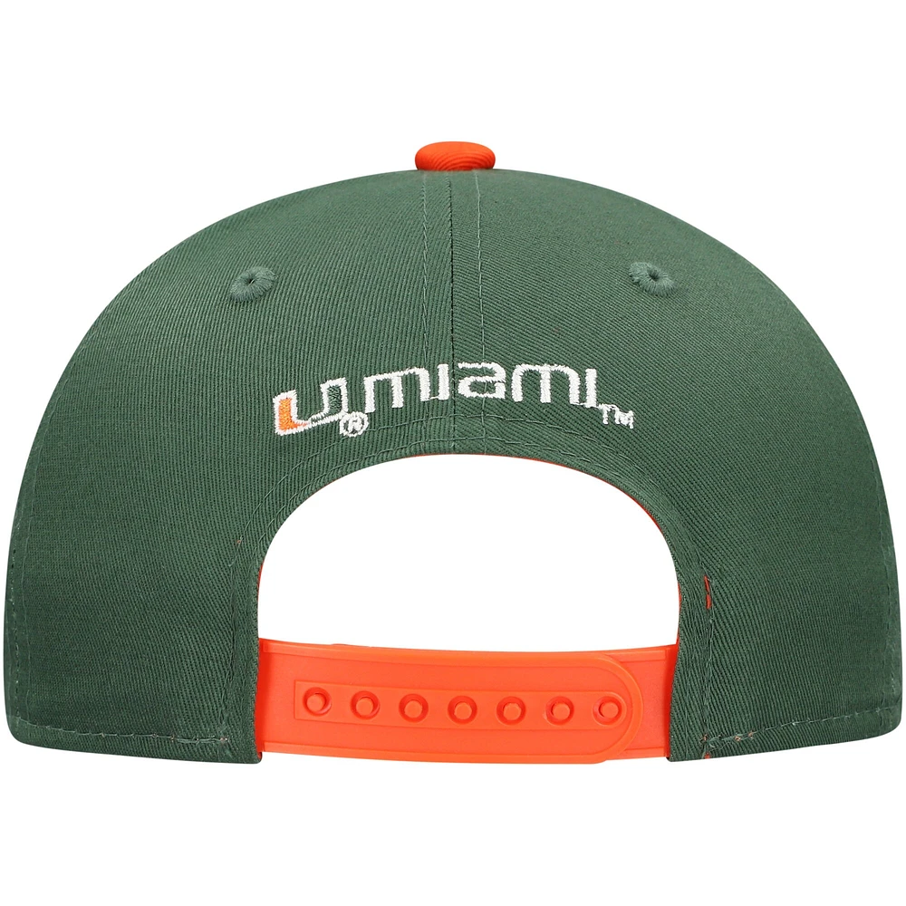 Casquette réglable verte avec logo Miami Hurricanes Fanatics pour jeunes