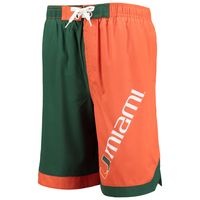 Youth Green/Orange Miami Hurricanes Conch Bay Swim Shorts