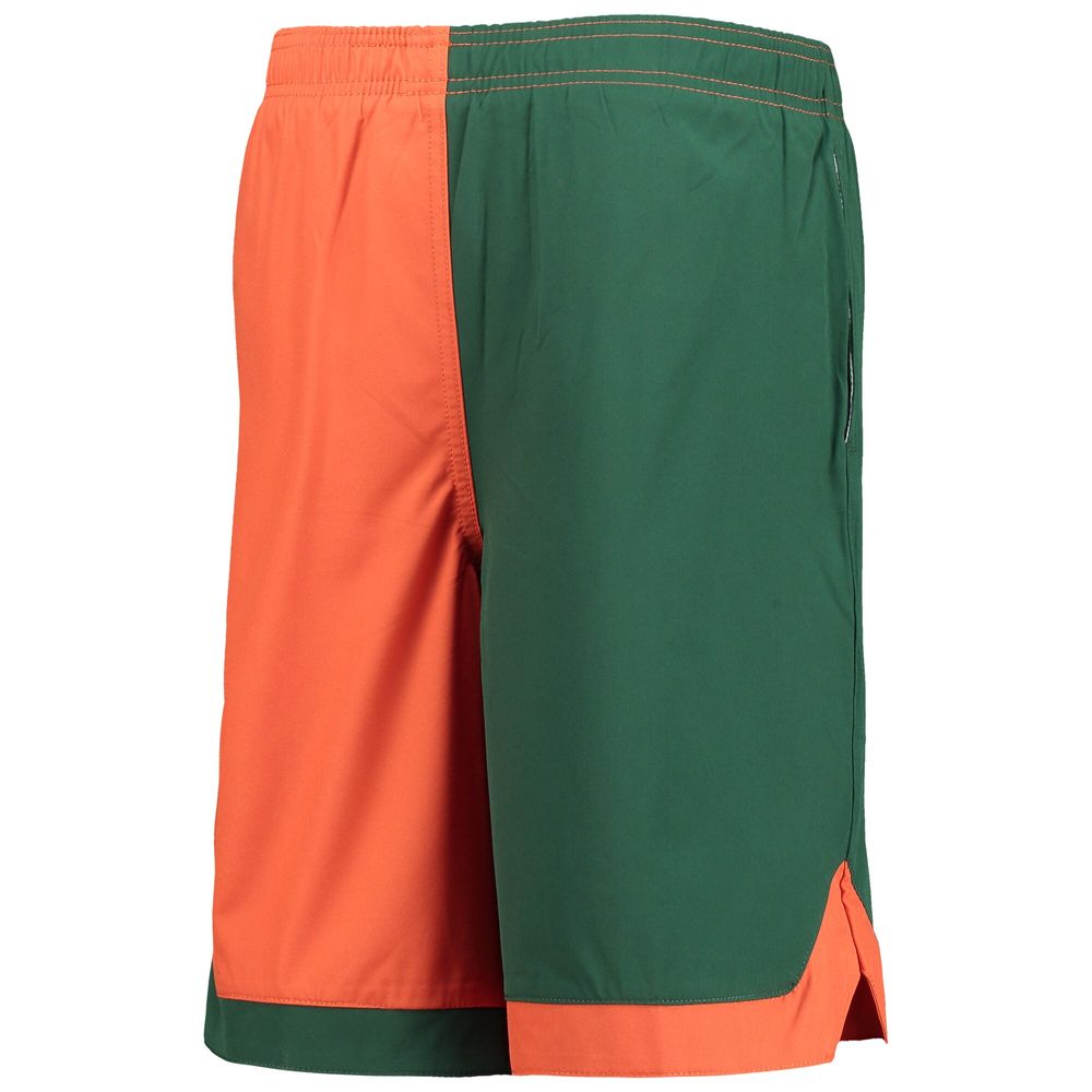 Youth Green/Orange Miami Hurricanes Conch Bay Swim Shorts