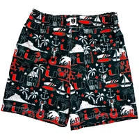 Youth Wes & Willy Green Miami Hurricanes Luau Swim Trunks