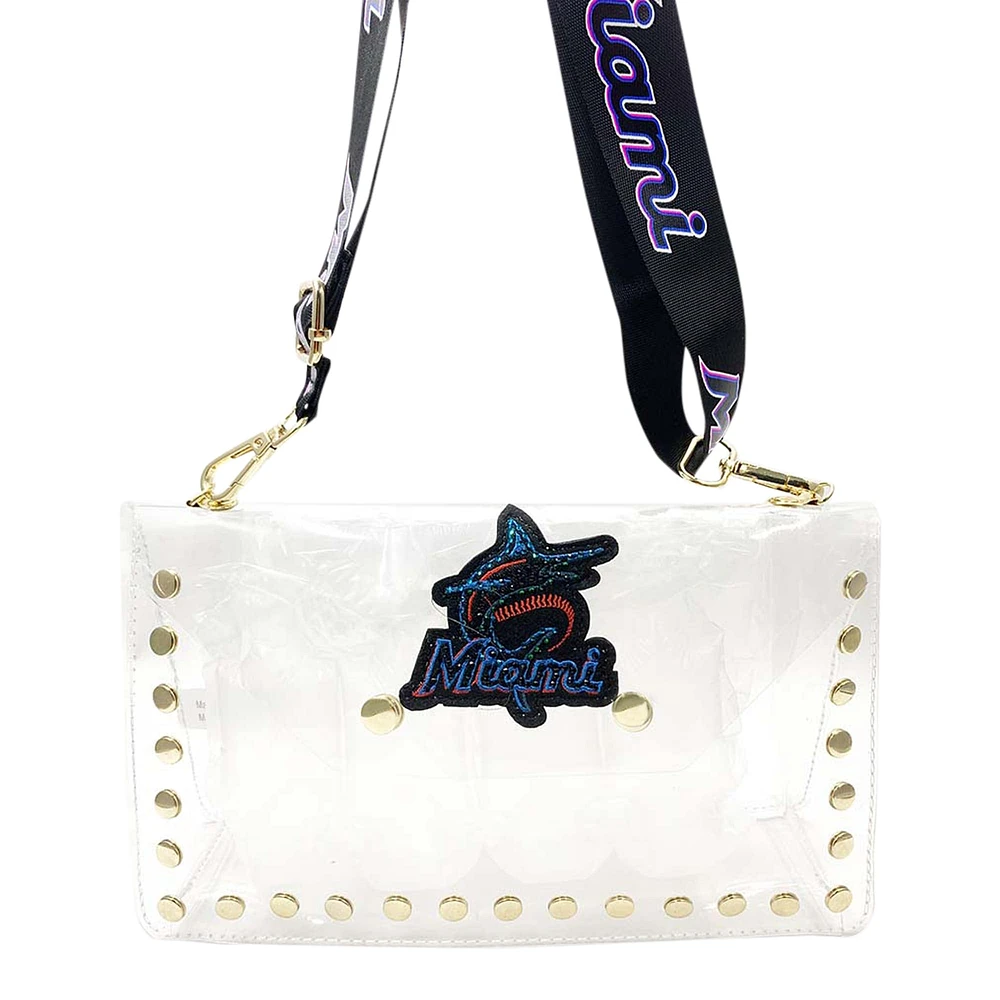 Cuce Miami Marlins Crystal Clear Envelope Crossbody Bag