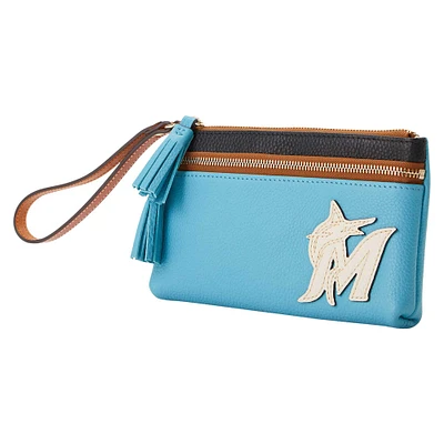 Dooney & Bourke Miami Marlins Infield Double-Zip Wristlet