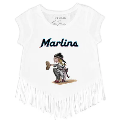 Tiny Turnip Miami Marlins Stega Tee Shirt Women's Medium / White