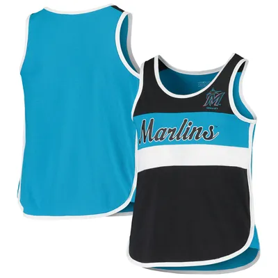 Miami Marlins Girl's Youth Game Heart Tank Top - Black