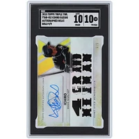 Ichiro Suzuki Miami Marlins Autographed 2015 Topps Triple Threads Multi Relic Gold #TTAR-IS2 #9/9 SGC Authenticated 10/10 Card
