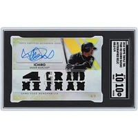 Ichiro Suzuki Miami Marlins Autographed 2015 Topps Triple Threads Multi Relic Gold #TTAR-IS2 #9/9 SGC Authenticated 10/10 Card