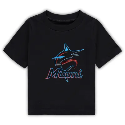 T-shirt noir à logo principal Miami Marlins Team Crew pour bébé