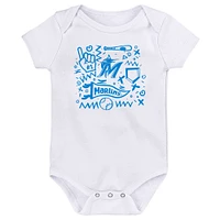 Lot de 3 bodies bleus pour bébé Miami Marlins Batter Up