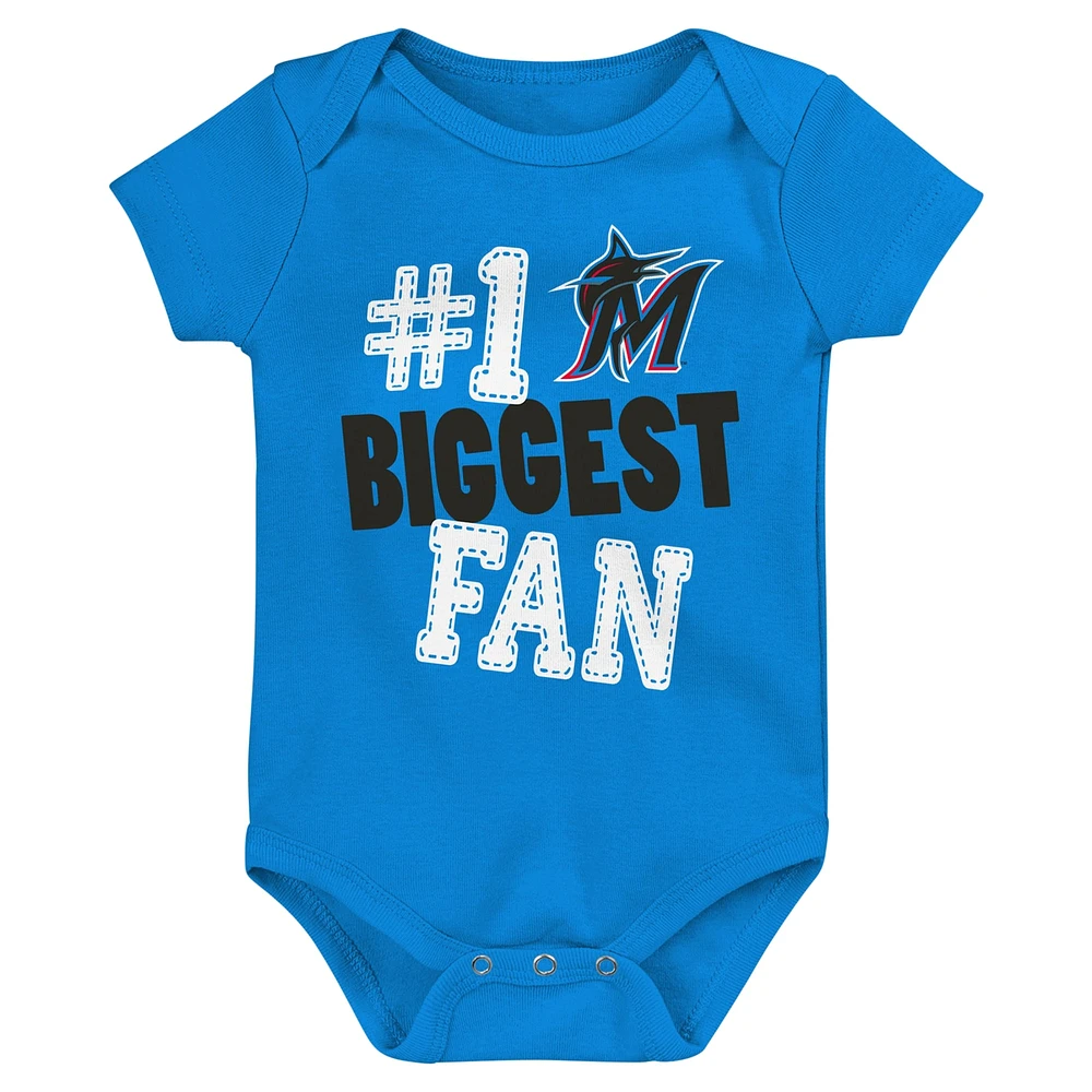 Infant Fanatics Miami Marlins Fan Pennant 3-Pack Bodysuit Set