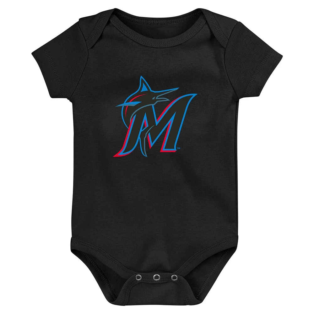 Infant Fanatics Miami Marlins Fan Pennant 3-Pack Bodysuit Set