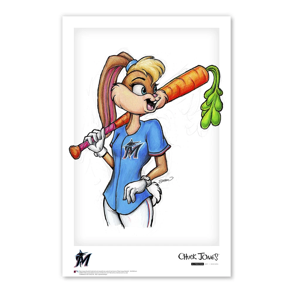 Lola Bunny Miami Marlins 11"x 17" Looney Tunes affiche imprimée