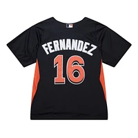 Maillot d'entraînement au bâton authentique noir pour homme Mitchell & Ness Jose Fernandez des Miami Marlins