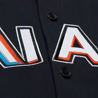 Maillot d'entraînement au bâton authentique noir pour homme Mitchell & Ness Jose Fernandez des Miami Marlins