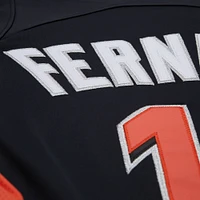 Maillot d'entraînement au bâton authentique noir pour homme Mitchell & Ness Jose Fernandez des Miami Marlins