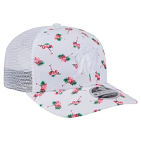 Men's New Era  White Miami Marlins Flamingo Mesh Back 9SEVENTY Stretch-Snap Hat