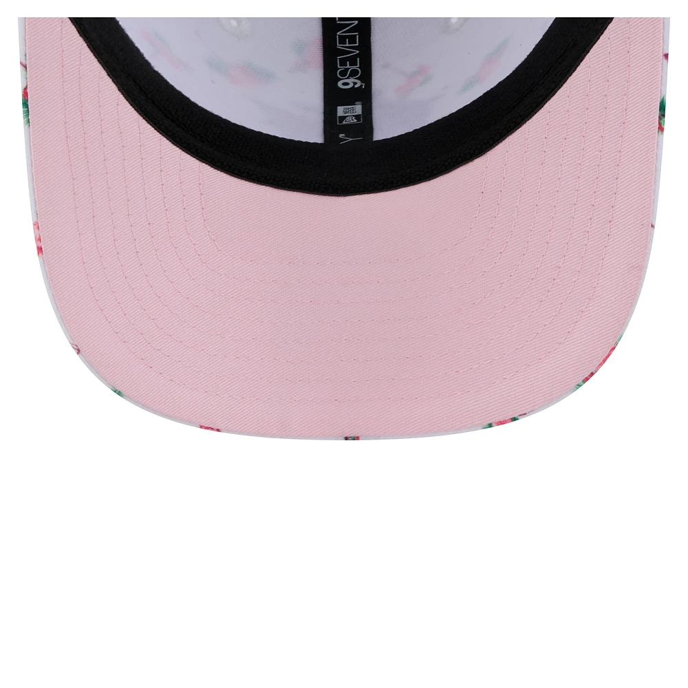 Men's New Era  White Miami Marlins Flamingo Mesh Back 9SEVENTY Stretch-Snap Hat